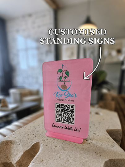 Custom Acrylic QR Code Standing Signs , Business Collection Display Signs , Shop Wedding Salon Scanner Signs , Cashier Scanner Standing Signs , Promotional QR Code Display Signs , Ideal Gift For Him , Ideal Gift For Her , Back To School , Ideal Gift For Family , Anniversary , Valentine's Day , Mother's Day , Birthday , Children's Day , Father's Day , Graduation Ceremony , Wedding
