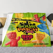 Rainbow Candy Themed Microplush Blanket - Soft Printed Flannel Throw, Comfortable All Season Sofa And Bed Cover, Machine Washable, Great For Travel, Camping, Napping And Gifting, Modern Design With Happy Candy World - Multicolor - View 4