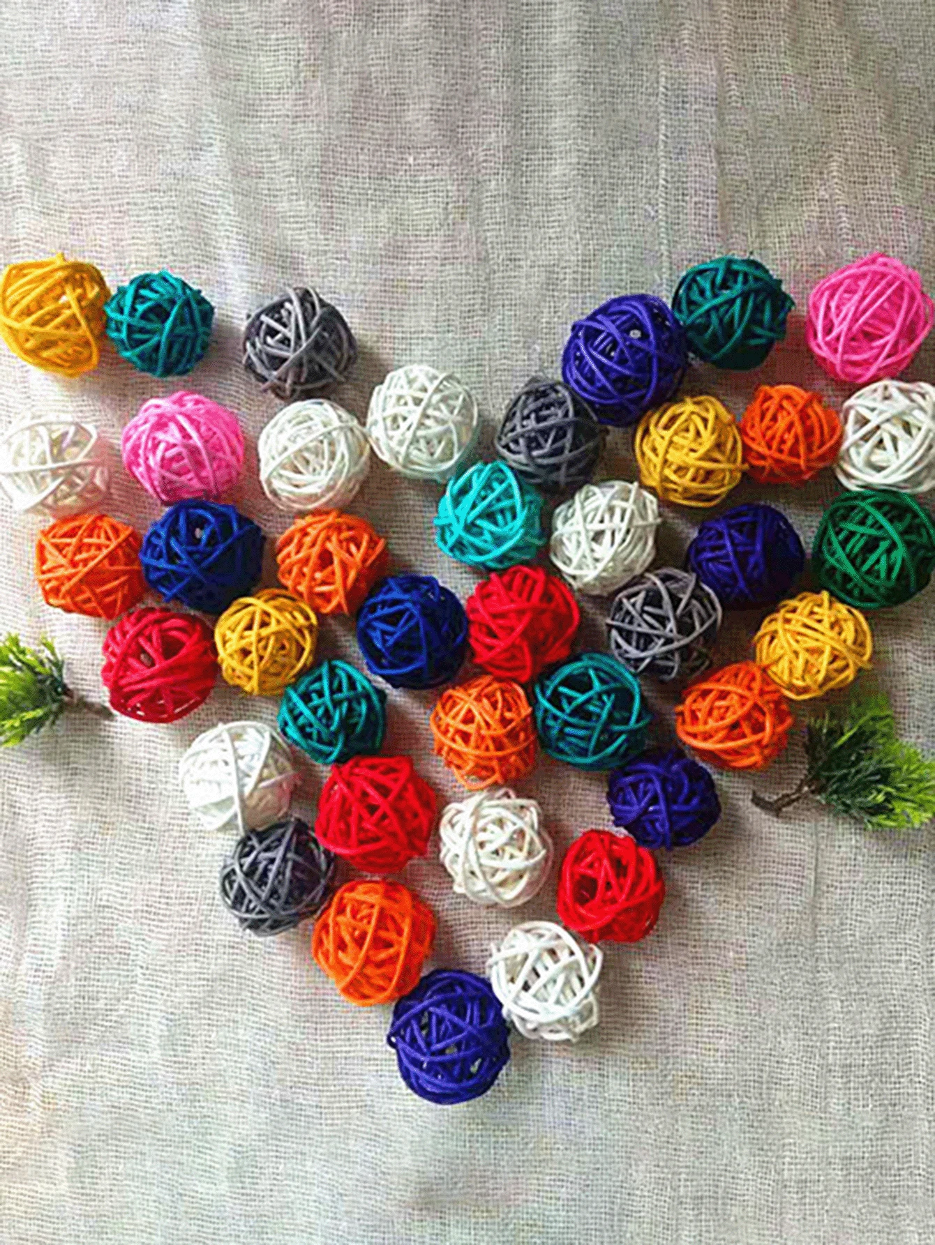 12pcs Decorative Rattan Balls, Red, Blue And White Balls, Independence Day Home Decoration, Classroom Decoration, Decorative Filling Of Craft Vases, Table Party Supplies Decoration