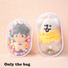 Bolsa protectora transparente con llavero, Bolsa de dolor de 15 cm con bolas de peluche coloridas, Modelo colgante transparente (Solo paquete) - Multicolor - Ver 3