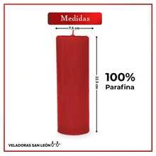 Cirio ROJO / Vela/ Velón De Parafina Grande Para Decoración, Fiestas de Sembrina, Meditación, Iluminación De Emergencia En Hogares, Iglesias, Bodas, Decoración Del Hogar,  Altares, Cena Romántica, Navidad, Año Nuevo, Festividades, 100% Parafina - Rojo - Ver 3