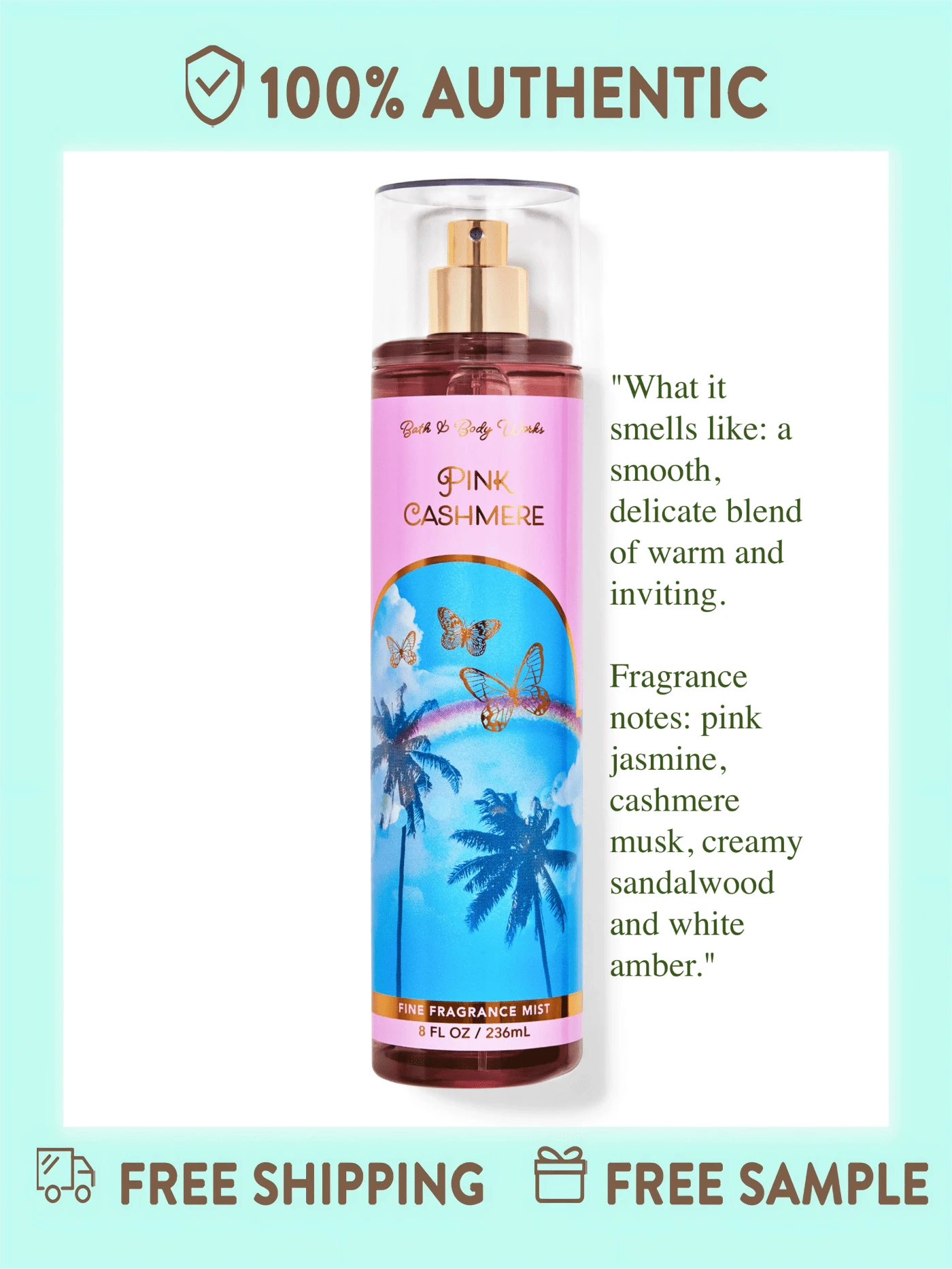Bath And Body Works Fine Fragrance Mist -8 Fl Oz (Pack Of 1) - Pink Cashmere - 查看 1