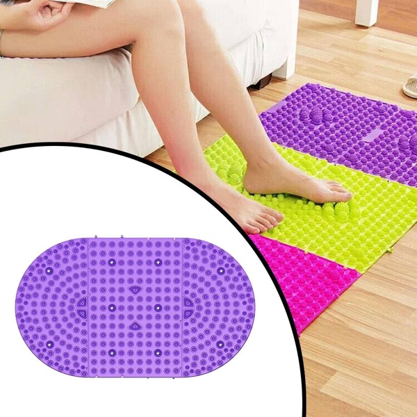 Extra-Large Foot Massage Mat With Acupressure Points - Interlocking Reflexology Tiles For Plantar Fasciitis Relief & Deep Tissue Stimulation | Non-Slip Ergonomic Design For Jogging, Yoga & Desk Use