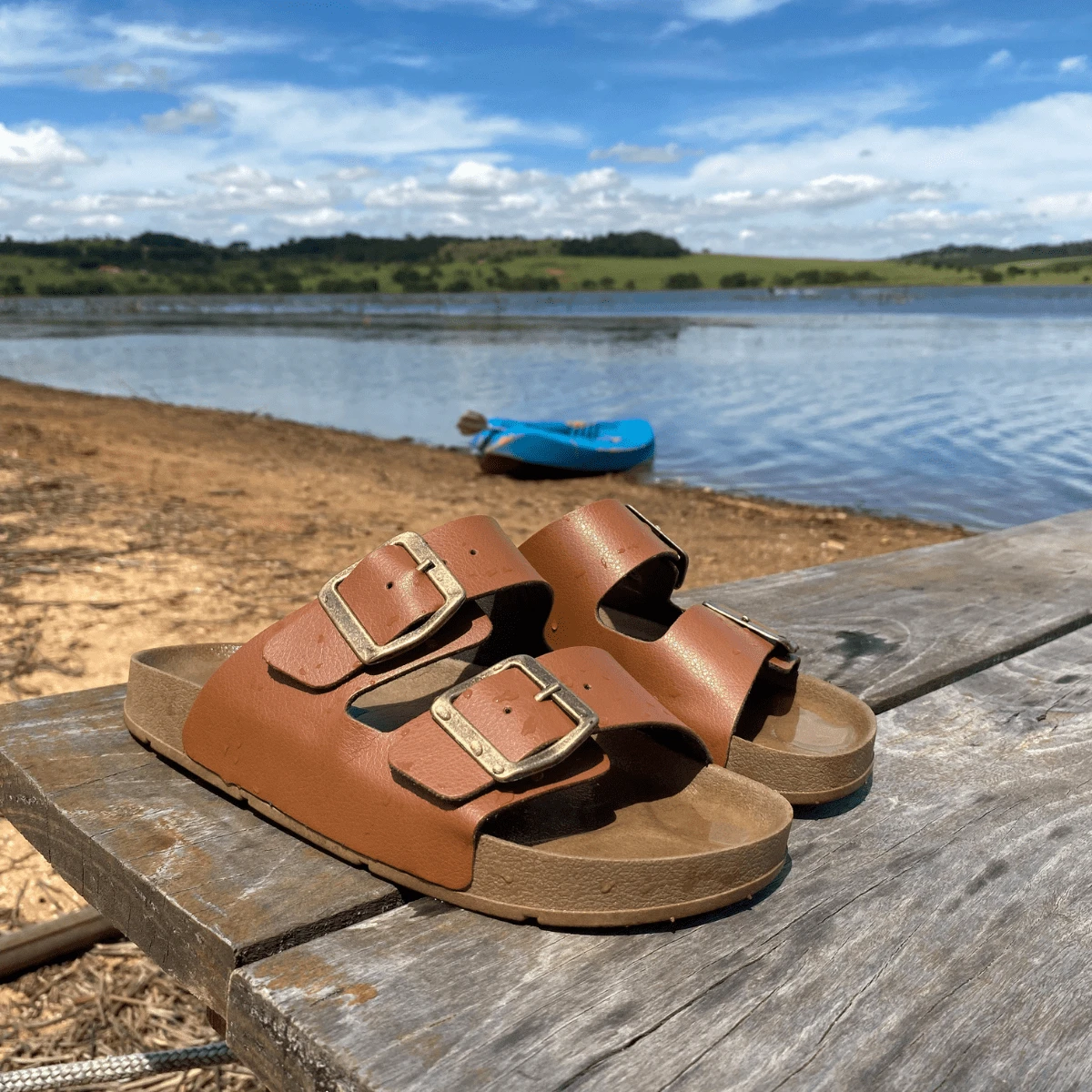 Slide Men's And Women's Lightweight Comfortable Sandals - 摩卡棕 - 查看 1