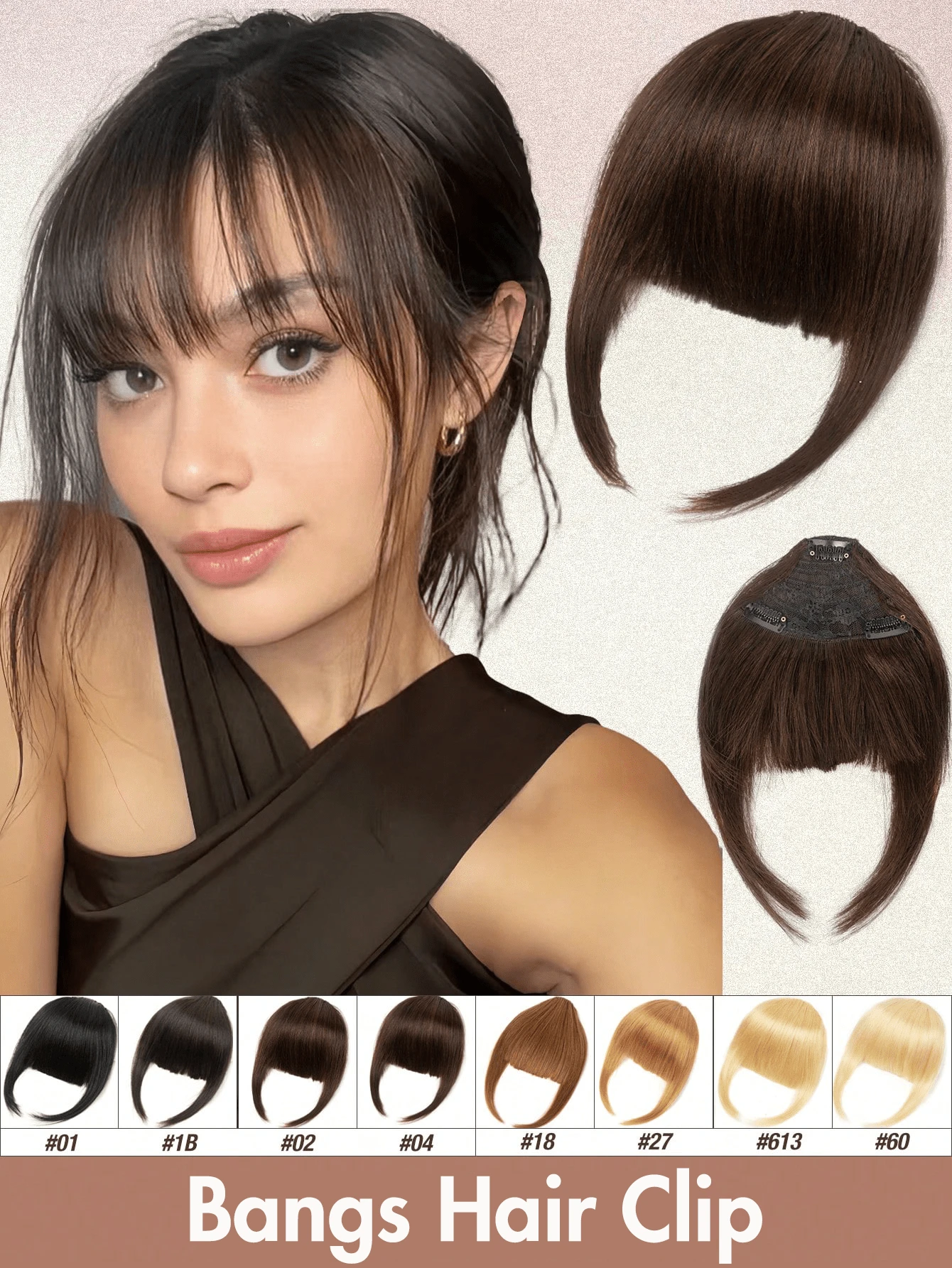Clip-On Bangs, Real Human Hair, Invisible Bangs Extension, Adjustable For Women, Lightweight And Flowy, Seamless Everyday Wear
