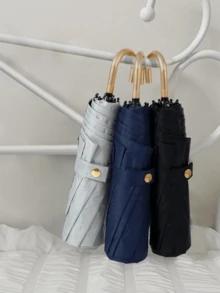 1把88厘米超轻弯柄手动折叠伞，乳白色，适用于学校、办公室、家庭、旅行，适合男孩情人节、爱心情人节、春夏精选、伴娘礼物、房间、卧室装饰、海滩、旅行、男士、女士、度假、可爱小物、母亲节礼物、卧室装饰、花园、厨房装饰、夏季、海滩、旅行必备、房间装饰、软萌、毕业季 - 彩色 - 查看 4