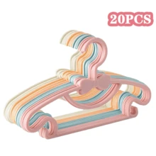 40个塑料蝴蝶结衣架夹，新生儿衣架。防滑超薄婴儿/幼儿衣物收纳盒 - 彩色 - 查看 8