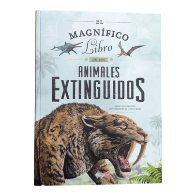 Libro animales extinguidos libro grande ilustrado pasta dura educativo creatividad información visual niños regalo aprendizaje ciencia fauna