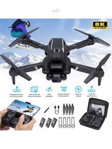 Dron Profesional con DOS Cámaras y Luz Nocturna, Electrónica, Juego al Aire Libre, Para Niños, Jovenes, Exploración, Audio y Video, Horas de Diversión - Negro - Ver 2