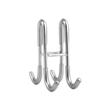 1pc Stainless Steel Towel Hook, Punch Free Bathroom Partition Hook, Heavy Duty Hook Rack For Robe, Towel, Over The Door Hook For Bathroom, Kitchen Multi-Scale Use, Bathroom Accessories