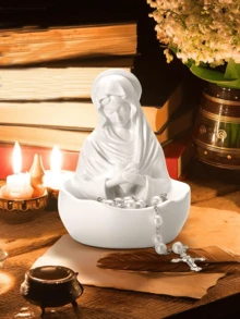 1 tượng Đức Mẹ Maria theo phong cách Phục Hưng, thích hợp sử dụng trong nhà và ngoài trời, tượng Mẹ kèm giá đựng tràng hạt, tượng Đức Mẹ Maria cổ điển làm quà tặng sinh nhật cho Mẹ và trang trí bàn thờ gia đình. - nhiều màu - Xem 2