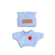 [Clothes Only] Universal Outfit For 17cm Doll, Party Dress; 15cm Heart Knitted Sweater With Hat