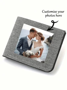 1pc Customizable Ultra-Thin Canvas Wallet - Ultra-Thin Multi-Function Card Holder In Black, Blue And Gray, Polyester Blend, Streetwear Style, Non-Washable - Ideal For Business And Everyday Use, Can Be Given As Gifts To Loved Ones, Girlfriends, Friends, And Parents