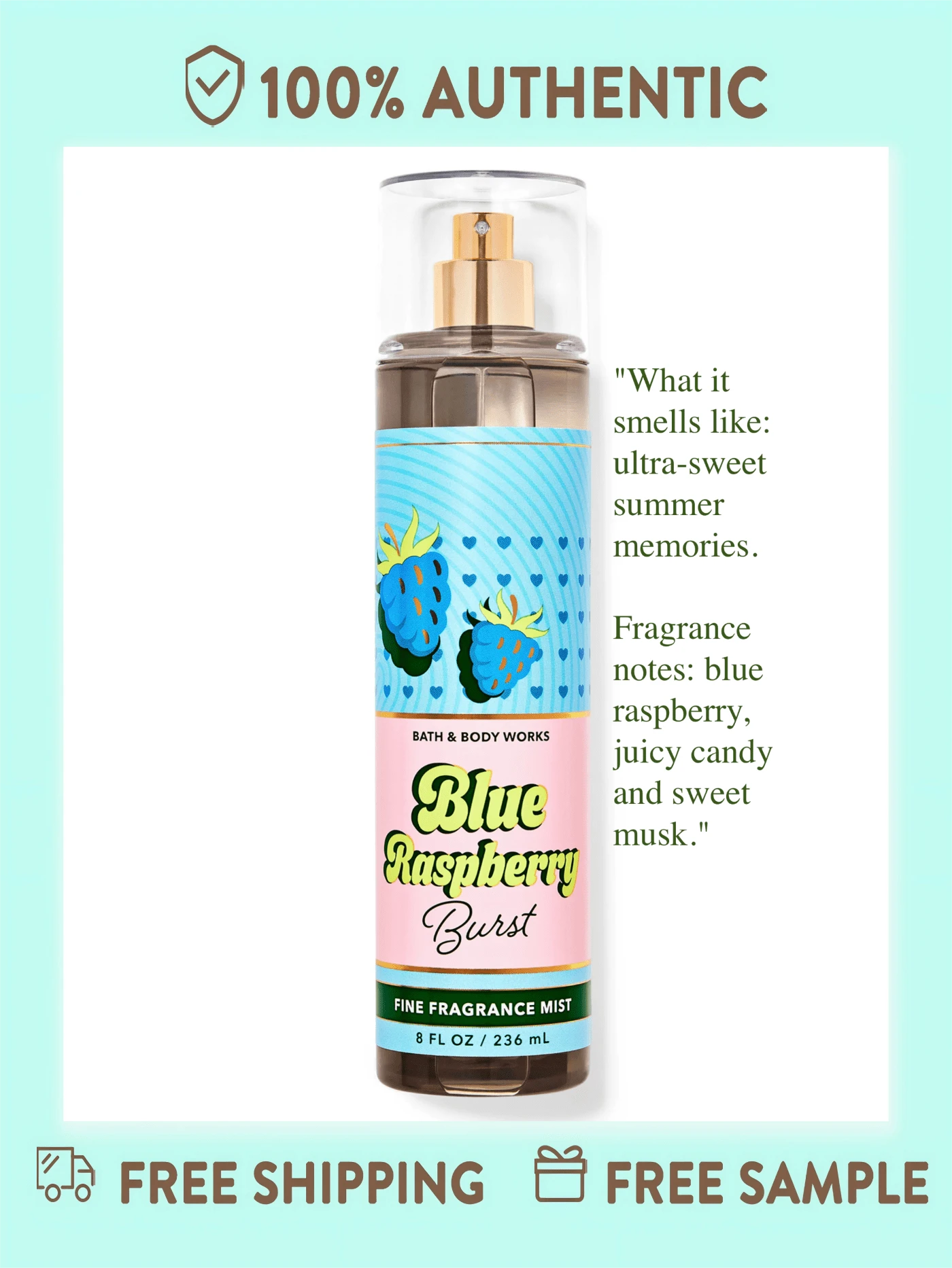 Bath And Body Works Fine Fragrance Mist -8 Fl Oz (Pack Of 1) - Blue Raspberry Burst - 查看 1