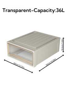 1pc 5/10/16/28/36/37/46/47L Large Capacity Drawer Storage Box, Closet Organizer/Bedroom Closet/Portable Closet, Plastic Transparent Storage Cabinet, Clothes And Underwear Large Capacity Storage Box, Stackable Storage Box High Hardness Storage Box