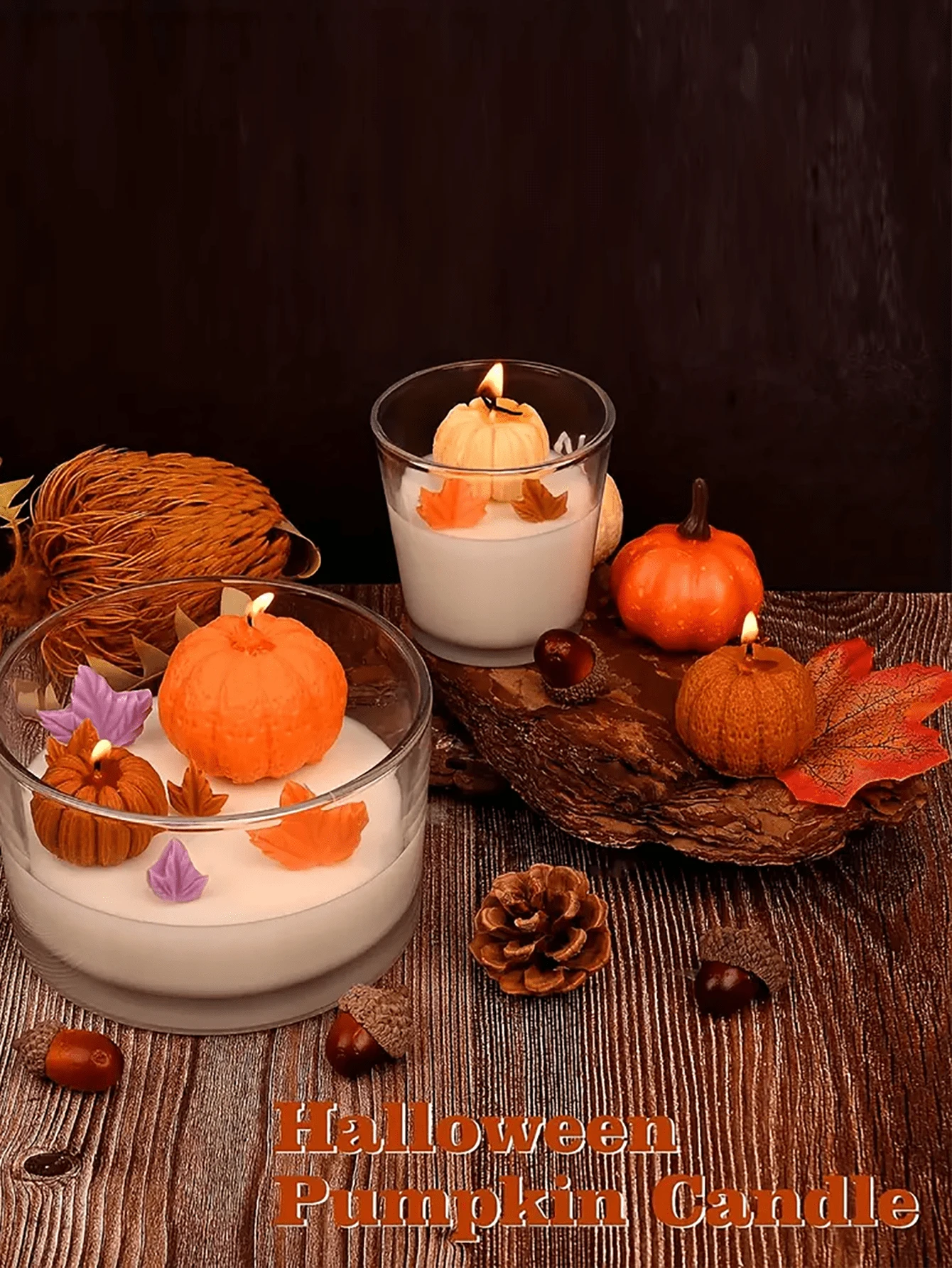 1pc Pumpkin Series Silicone Molds - Halloween-Themed Silicone Molds, Suitable For Making Handmade Scented Candles, DIY Handmade Ornaments, Indoor Ornaments, And Halloween Gifts. It Has High Heat Resistance And Can Be Made Multiple Times. After Being Made, It Can Be Used As A Halloween Decoration.