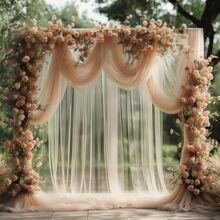 1 pieza, 8 metros Tela de malla transparente color rosa pálido para decorar arco de boda, dosel del techo, telón de fondo, adecuado para boda, compromiso, fiesta de cumpleaños, Navidad, Día de San Valentín, ceremonia de graduación y fiestas en general