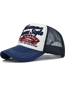 1 Piece BESTTRENO OUALITY Acamma Laikaru Style NOBLE CHANCE SPIRIT INNOVATION WILL NEVER STOP 刺绣字母棒球帽 男女通用 镂空网眼拼布帽 透气不闷热太阳帽 美式街头复古遮阳个性卡车司机卡车帽