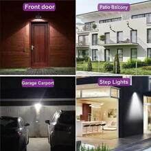 Luces solares LED potentes, luces de sensor de movimiento activadas por humanos actualizadas, luces de pared para calle, jardín, patio con 3 modos de iluminación, luces LED impermeables de alto lumen para porche y pared exterior