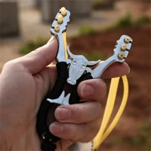 1pc Professional Outdoor Hunting Slingshot With 1pc Random Rubber Band For Hunting And Shooting Practice - Black - View 1