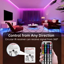 NBBUFF 3.28ft-100ft RGB LED Strip Lights For Bedroom, With 44keys Remote, Can Adjust Color And Brightness, Very Easy To Install, Led Lights For Room, Kitchen, Living Room, Holiday Party Atmosphere Decor, Christmas Decor, TV Background Light, Halloween Decor - Multicolor - View 6