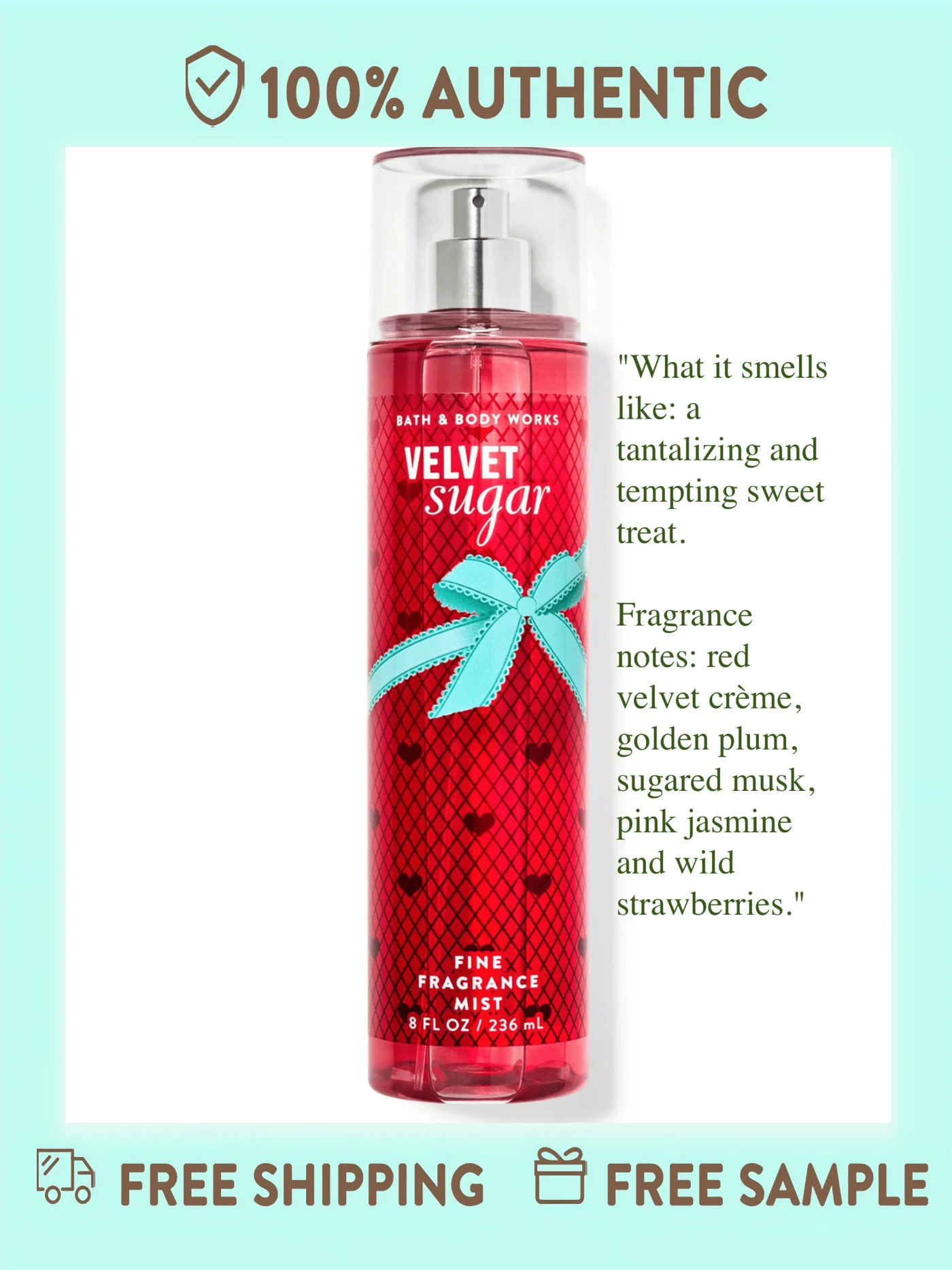 Bath And Body Works Fine Fragrance Mist -8 Fl Oz (Pack Of 1) - Velvet Sugar - 查看 1