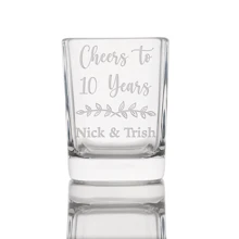 Cheers Anniversary Years Custom Shot Glass - Anniversary Gifts For Her, Gifts By Year, Anniversary Party Glass, Anniversary Gift For Husband