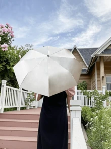 1把88厘米超轻弯柄手动折叠伞，乳白色，适用于学校、办公室、家庭、旅行，适合男孩情人节、爱心情人节、春夏精选、伴娘礼物、房间、卧室装饰、海滩、旅行、男士、女士、度假、可爱小物、母亲节礼物、卧室装饰、花园、厨房装饰、夏季、海滩、旅行必备、房间装饰、软萌、毕业季 - 彩色 - 查看 7