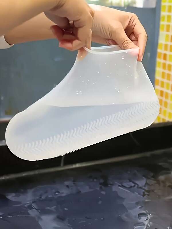 1 Par de Cubrezapatillas de Látex, Impermeables, Antideslizantes, Suela Resistente al Desgaste, Cubrezapatillas para Ciclismo y Caminar bajo la Lluvia, Protegen los Zapatos de la Humedad, Unisex, Tallas 34-46