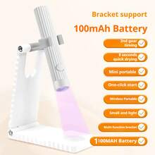 1 PIEZA Lámpara de uñas portátil UV, Mini lámpara de uñas, Lámpara de uñas LED portátil, Secador de uñas inalámbrico con carga USB para un curado rápido, Luz recta de carga rosa para uñas, Lámpara pequeña y portátil de batería para cocción de esmalte de uñas, Lámpara de fototerapia de mano - Multicolor - Ver 27