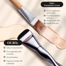 Set de Esponja de Maquillaje y Pincel de Base - 1 Esponja de Maquillaje + 1 Pincel de Base - Adecuado para Maquillaje Líquido y en Crema - Ultra Suave, Sin Látex, Aplicación Suave - Ideal para Uso Diario o como Regalo