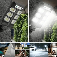 Luces solares LED potentes, luces de sensor de movimiento activadas por humanos actualizadas, luces de pared para calle, jardín, patio con 3 modos de iluminación, luces LED impermeables de alto lumen para porche y pared exterior