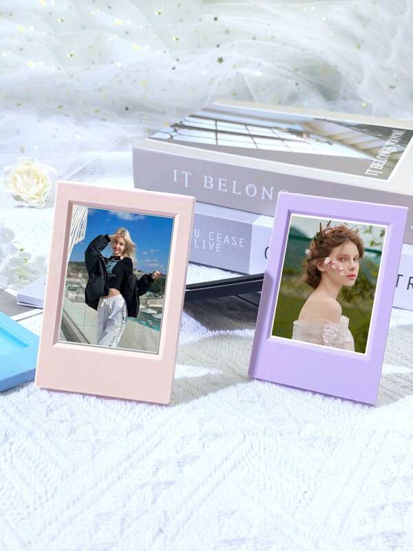 1pc Mini Vertical Photo Frame, 3" Classic Instant Photo Frame, Creative Desk Decor Ins-Style Photo Frame, DIY Memo Card Holder