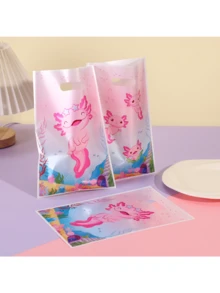 50 Stücke Geschenktüten mit Cartoon-Molch Motiv, Plastiktüten, Tragetaschen, Cartoon Tier Stil Ozean Thema Design, geeignet für Party-Dekoration, Geburtstags-Dekoration, Hochzeitsdekoration, Baby-Shower-Dekoration, Heimdekoration, Party-Geschenktüten, personalisierte Geschenkverpackungsprodukte