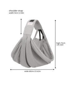 新生儿背带前向包裹式吊带免提婴儿背带，方便携带婴儿户外使用 - 灰色 - 查看 2