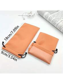 Étui à lunettes et pochette en tissu doux coloré, sac à cordon style frais, sac en tissu compact et portable pour le rangement des lunettes et des bijoux. Accessoires de lunettes pour femmes - Multicolore - Voir 36
