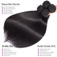 1pc/ 2pcs/ 3pcs 14~26 Inches Straight Bundles Natural Black Color Straight Bundle Unprocessed Virgin Hair Bundle Brazilian Remy Weave Double Weft Extensions - Black - View 3