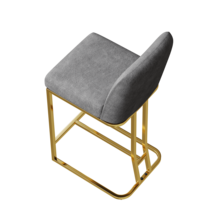 Set Of 2 Dining Bar Chairs, Modern Style Bar Chairs With Simple Design, Creative Design Comfortable High Stools And Flexible Dining Chairs Suitable For Bars, Restaurants Or Kitchen Counter - Gray - View 2