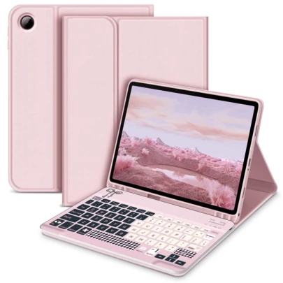 Teclado inalámbrico Bluetooth desmontable (150mAh) con ranura para bolígrafo, funda de teclado compatible con Samsung Galaxy Tab y Redm SE