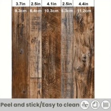1 卷带有木纹设计的复古壁纸，加厚自粘式可移除接触纸，带有工业风格图案的自粘式 PVC 墙贴，适用于客厅、厨房、卧室、宿舍火锅餐厅。 - 棕色 - 查看 6
