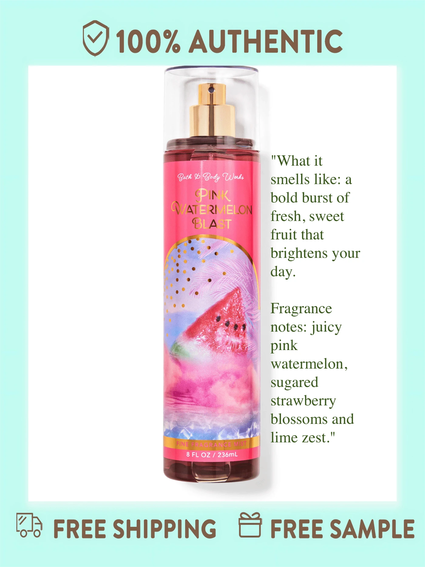 Bath And Body Works Fine Fragrance Mist -8 Fl Oz (Pack Of 1) - Pink Watermelon Blast - 查看 1