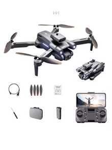 Dron Profesional con DOS Cámaras y Luz Nocturna, Electrónica, Juego al Aire Libre, Para Niños, Jovenes, Exploración, Audio y Video, Horas de Diversión - Negro - Ver 3