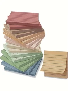 (4/8/16 Pack) Vintage Style 3x3 Inch Lined Self-Stick Notes, 8 Color High Adhesive Sticky Note Pads For School, Office, And Home Use - Reusable And Multi-Purpose Sticky Memo Pads,50 Sheets/Pad