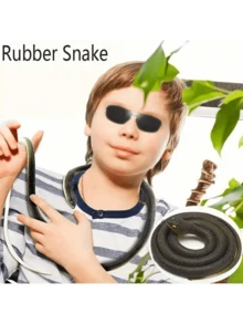 1 件 - 逼真超长绿蛇/白蛇/微型黑蛇、软橡胶巨型白蛇、软橡胶巨型绿蛇、恶作剧蛇、恶作剧逼真眼镜蛇、恶作剧小玩意、超长逼真蛇、眼镜蛇模型、生日礼物、礼品、玩具 - 彩色 - 查看 4