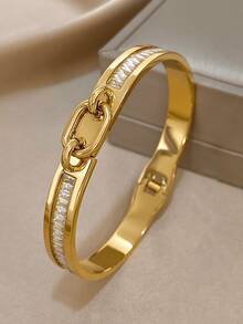 18 Karat vergoldetes Edelstahl- & Kupfer-Luxus-Diamant-Armreif-Set mit Zirkonia für Frauen, Muttertagsgeschenk, Weihnachten, Thanksgiving, Halloween, Hochzeit Schmuck, Rave/Prom/Party/Alltags-Accessoires, Geschenk zum Jahrestag, Valentinstag, Boho-Schmuck, Geburtstag, Brautjungferngeschenke