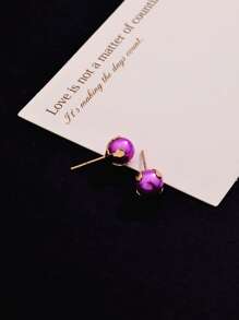 1 Pair Fashionable Simple Versatile High-End Cute Multi-Color Pearl Stud Earrings For Women