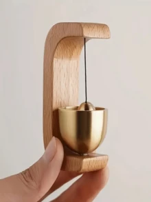 Dopamine Wind Chime Door-Opening Type Interior Back-Adhesive Wooden Doorbell - Door Entry Reminder Chime. New Chinese-Style Decoration. Comes With Back-Attached Wooden Doorbell, Featuring Japanese-Style Decorative Wind Chime, For Home Decoration. - Multicolor - View 3