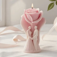 Romantic Rose Silicone Mold For Candle Making – Easy Release, Multi-Purpose DIY Craft Mold, Reusable For Epoxy Resin, Plaster, Clay – Perfect For Handmade Gifts & Home Decor - Love bear mold - View 3