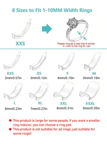 Ajustador de tamaño de anillo invisible, adecuado para ajustar anillos sueltos, apropiado para reducir anillos y joyas inadecuados, y paños de pulido