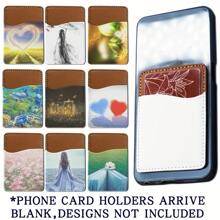 1PC Custom Phone Wallet, Aux Leather Phone Wallet Sublimation Blanks Faux Leather Card Holder For Back Of Phone |White Faux Leather Card Wallet Sleeve, Credit Cards/ID Card Holder, Gift For Family, Friends, Teachers, Father, Mother - Multicolor - View 4